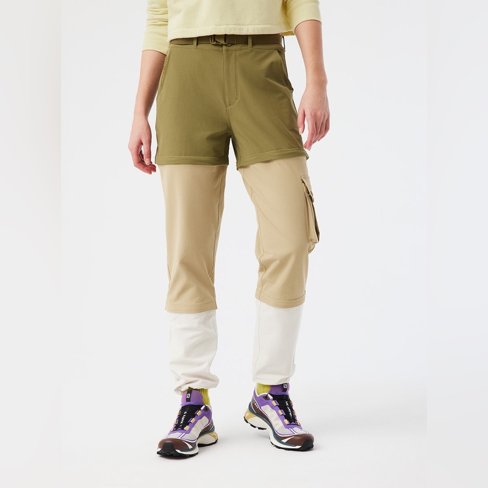Outdoor Voices RecTrek Zip-Off Pant - Kelp / Khaki / Bone - XL